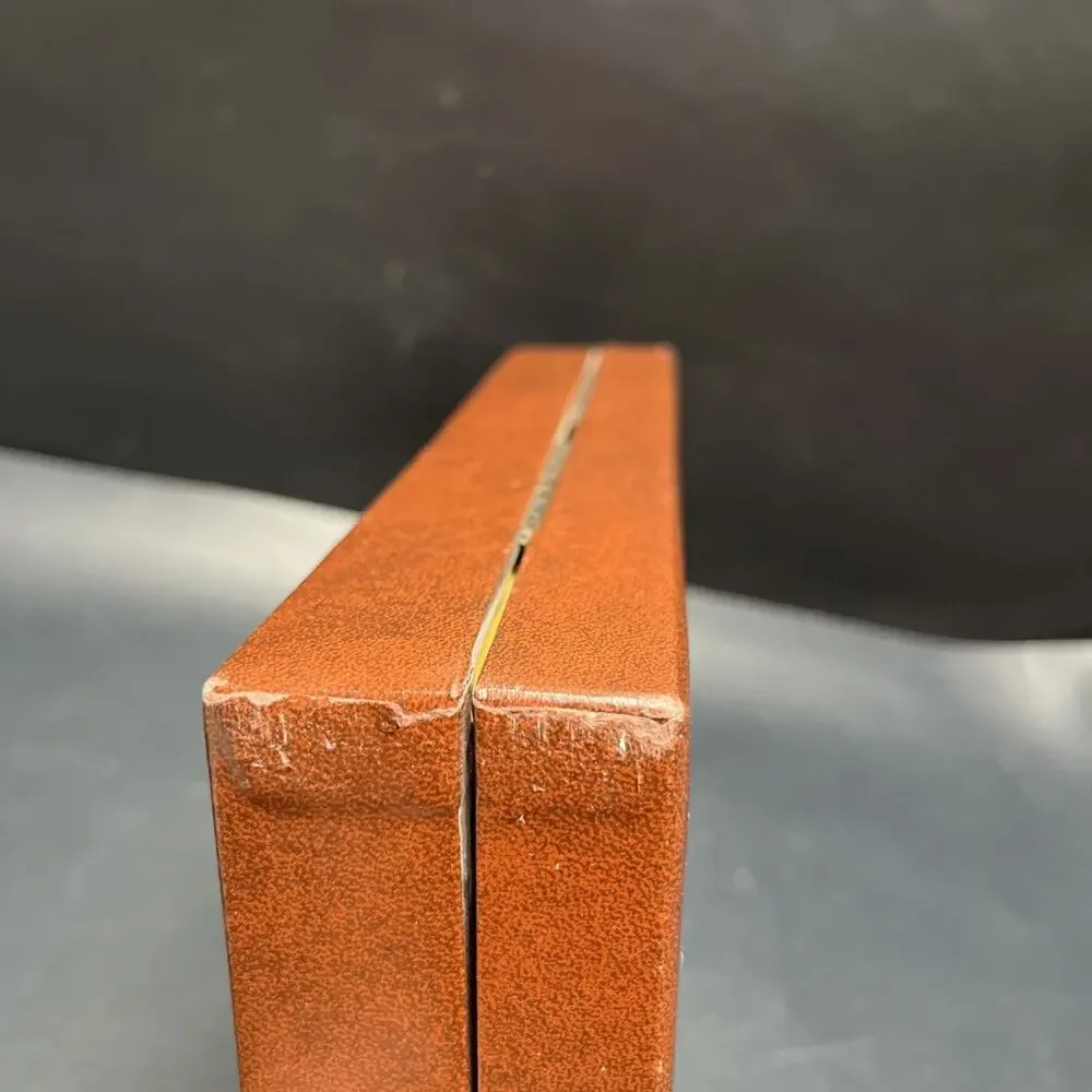 Vintage Dante Mens Jewelry Box Valet Box Faux Brown Leather, Swords & Crown
